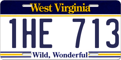 WV license plate 1HE713