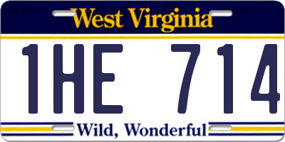 WV license plate 1HE714