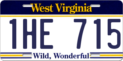 WV license plate 1HE715