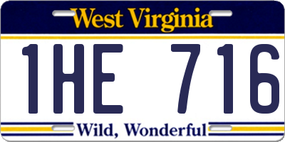WV license plate 1HE716