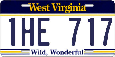 WV license plate 1HE717