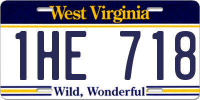 WV license plate 1HE718
