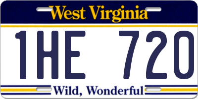 WV license plate 1HE720