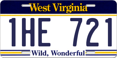 WV license plate 1HE721