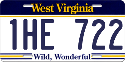 WV license plate 1HE722