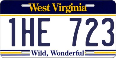 WV license plate 1HE723