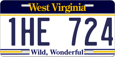 WV license plate 1HE724