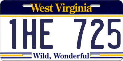 WV license plate 1HE725