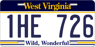 WV license plate 1HE726