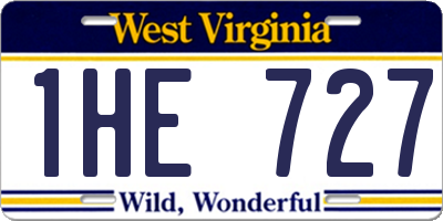 WV license plate 1HE727