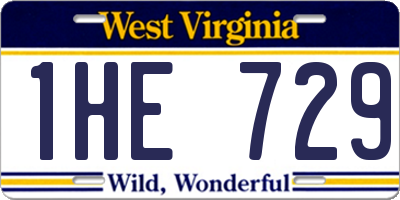 WV license plate 1HE729