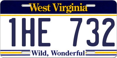 WV license plate 1HE732