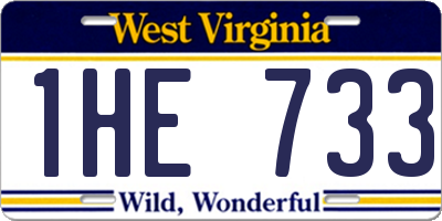 WV license plate 1HE733