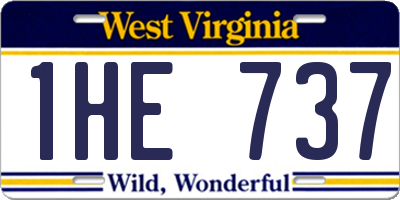 WV license plate 1HE737