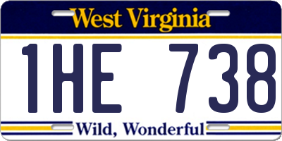 WV license plate 1HE738