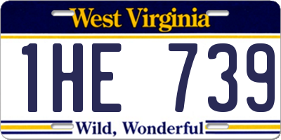 WV license plate 1HE739