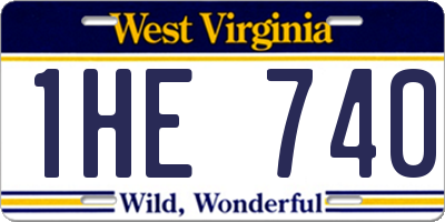 WV license plate 1HE740