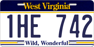 WV license plate 1HE742