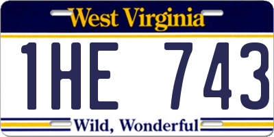 WV license plate 1HE743