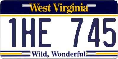 WV license plate 1HE745