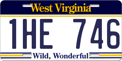 WV license plate 1HE746