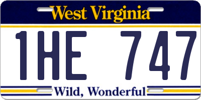 WV license plate 1HE747