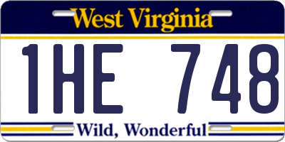 WV license plate 1HE748