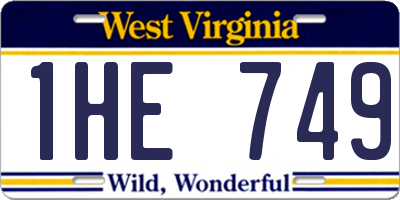WV license plate 1HE749