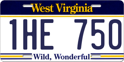 WV license plate 1HE750