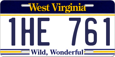 WV license plate 1HE761