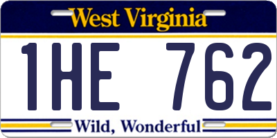 WV license plate 1HE762