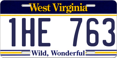 WV license plate 1HE763