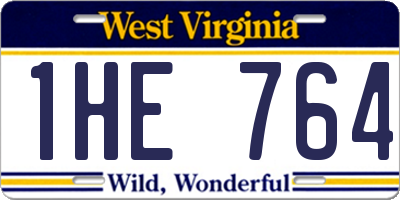 WV license plate 1HE764