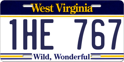 WV license plate 1HE767