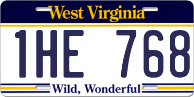 WV license plate 1HE768