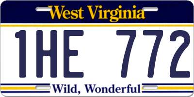 WV license plate 1HE772