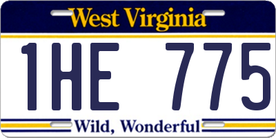 WV license plate 1HE775