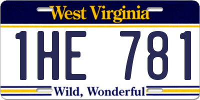 WV license plate 1HE781