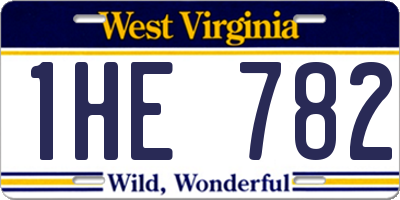 WV license plate 1HE782