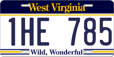 WV license plate 1HE785