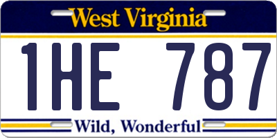 WV license plate 1HE787