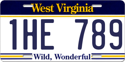 WV license plate 1HE789