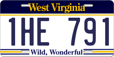WV license plate 1HE791