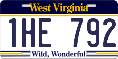 WV license plate 1HE792