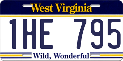 WV license plate 1HE795