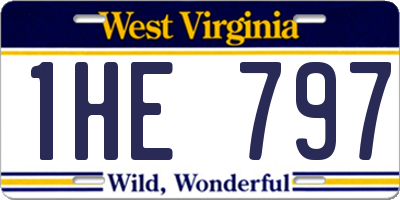 WV license plate 1HE797