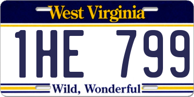 WV license plate 1HE799