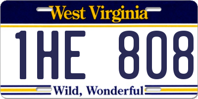 WV license plate 1HE808