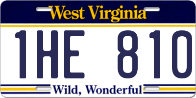WV license plate 1HE810