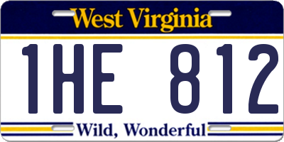 WV license plate 1HE812
